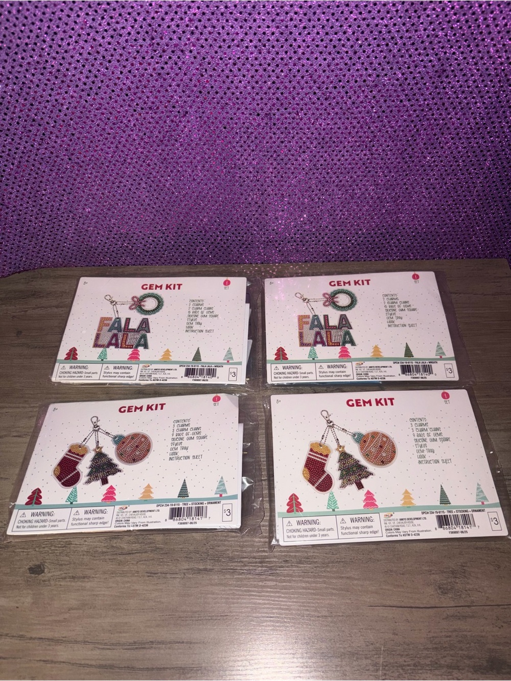 🆕💜 🎄 Holiday Diamond Art Gem Kit Bundle of 4 |Christmas Charms DIY Craft Set NWT